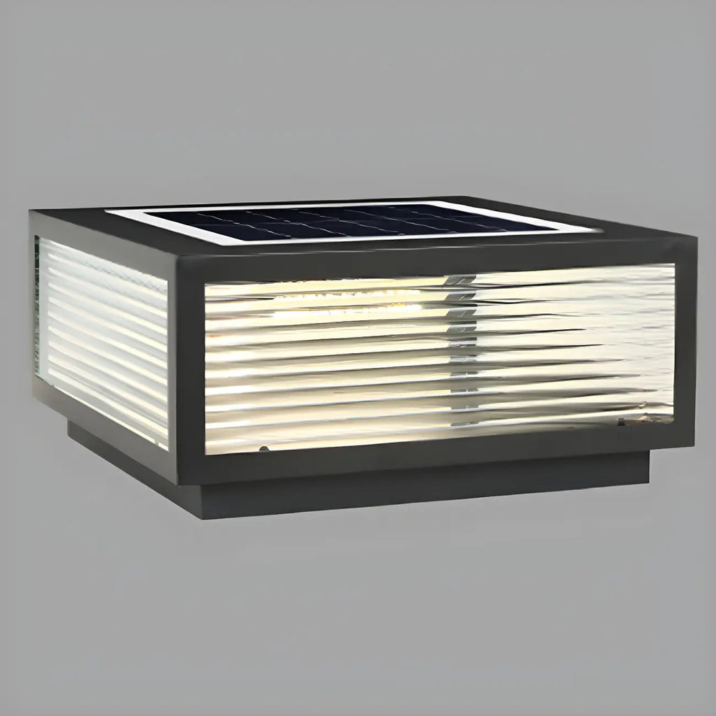 Lampes solaires d'extérieur rectangulaires noires à couleurs changeantes