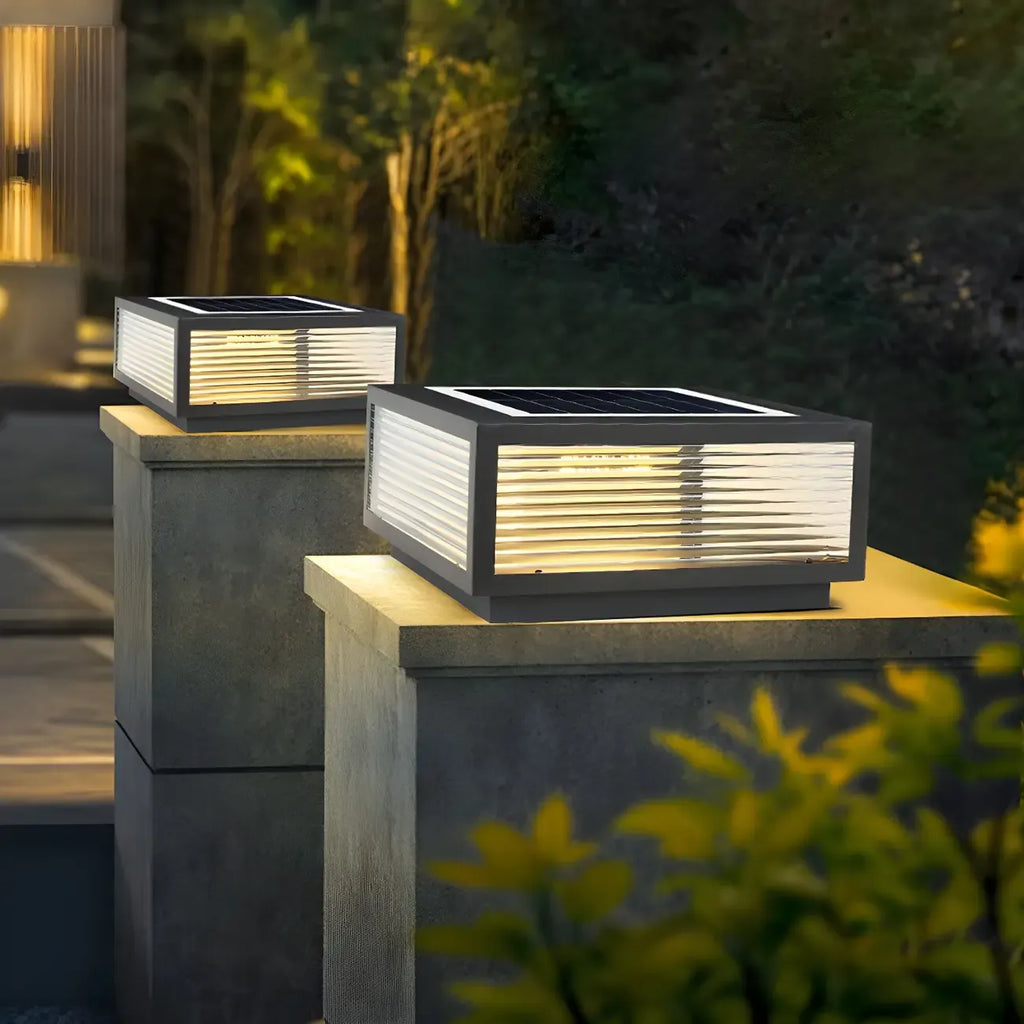 Lampes solaires d'extérieur rectangulaires noires à couleurs changeantes