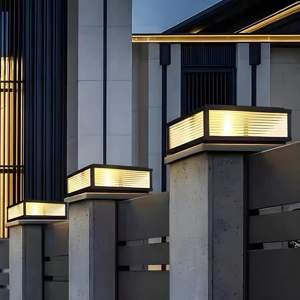 Lampes solaires d'extérieur rectangulaires noires à couleurs changeantes