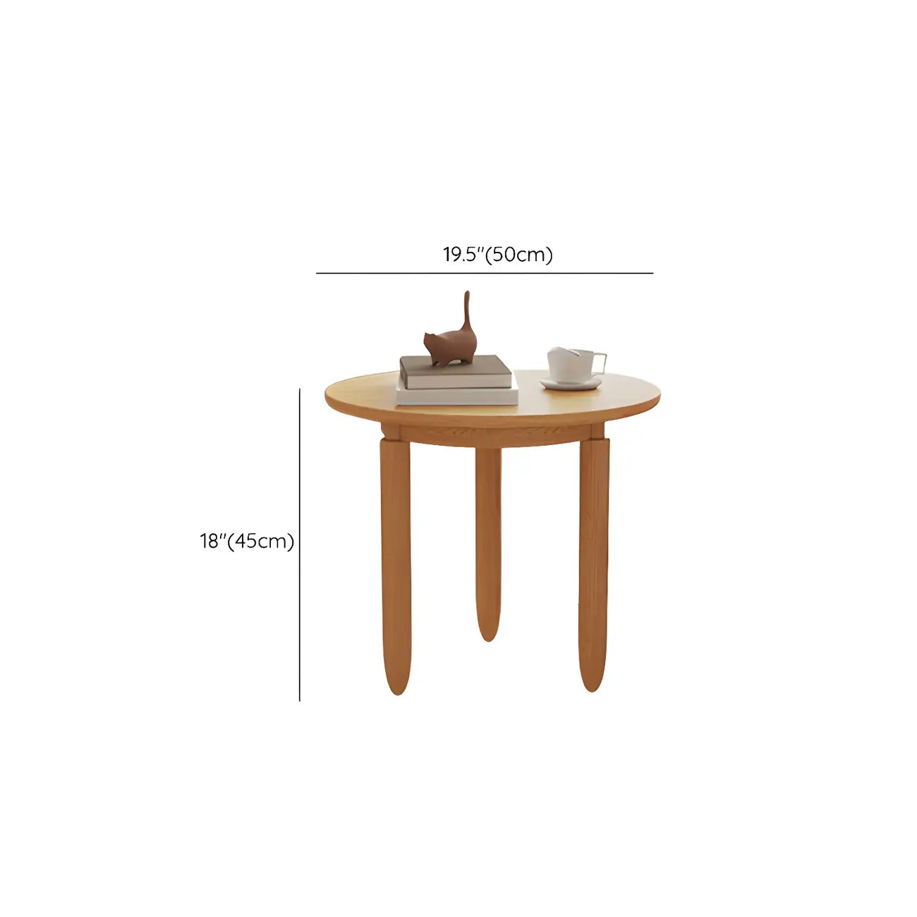 Table basse ronde moderne en bois marron avec tiroir en verre