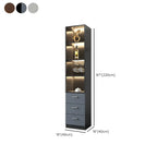 Vitrine en bois gris avec portes vitrées et tiroirs