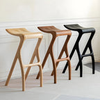 Tabourets de bar minimalistes en bois, sans dossier, hauteur comptoir