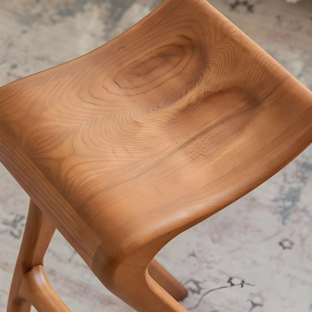 Tabourets de bar minimalistes en bois, sans dossier, hauteur comptoir