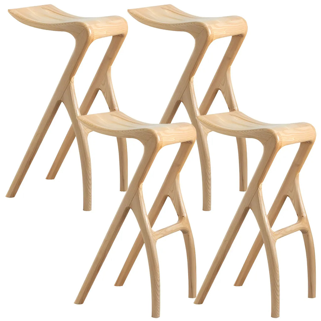 Tabourets de bar minimalistes en bois, sans dossier, hauteur comptoir