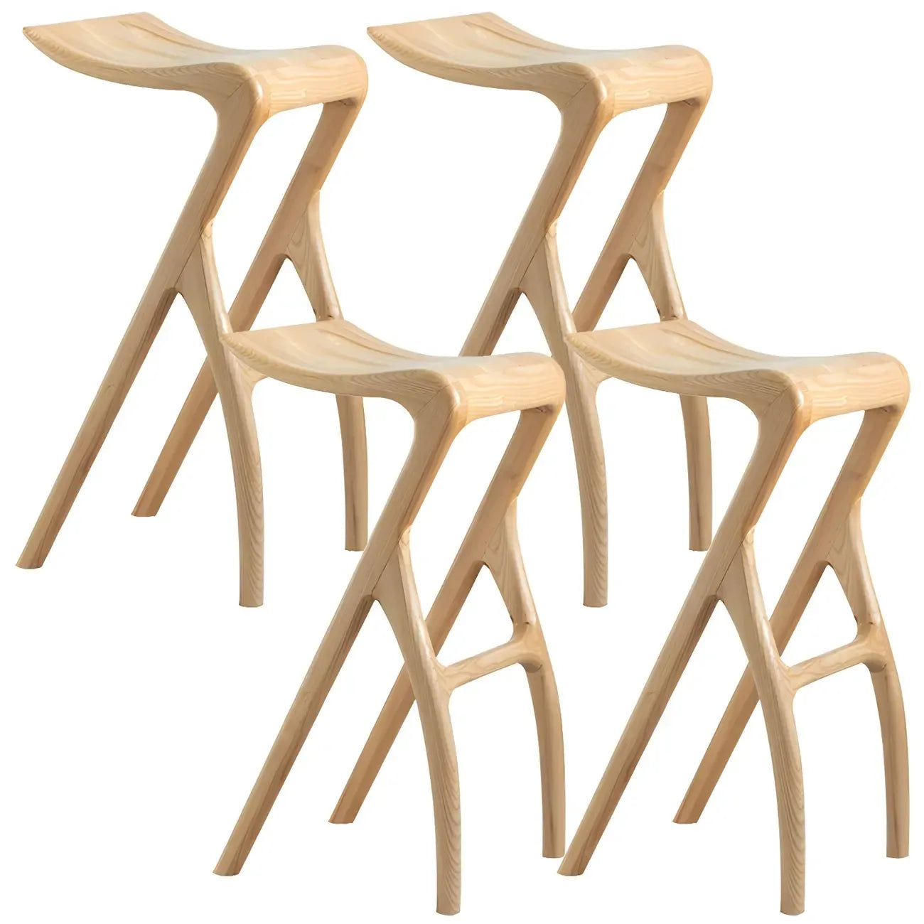 Tabourets de bar minimalistes en bois, sans dossier, hauteur comptoir