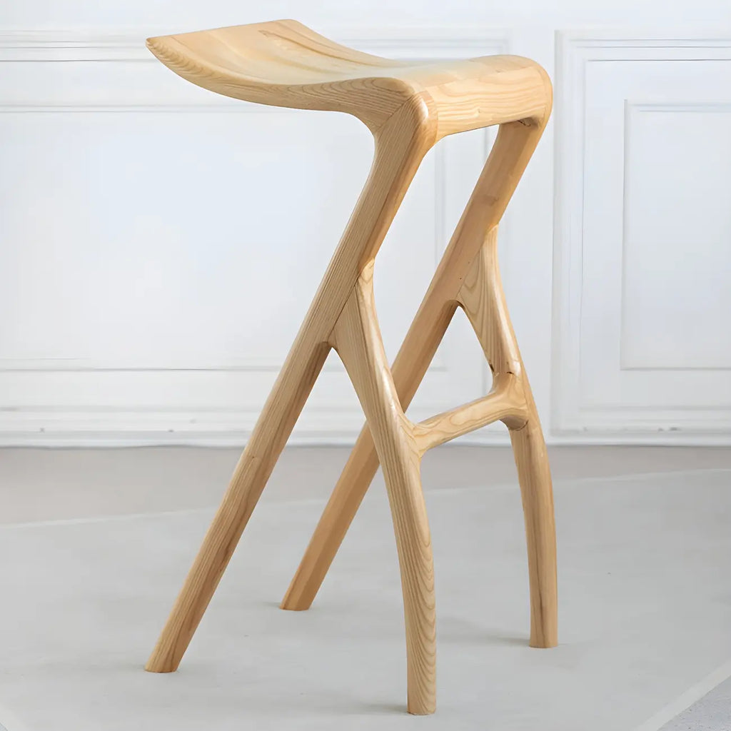 Tabourets de bar minimalistes en bois, sans dossier, hauteur comptoir