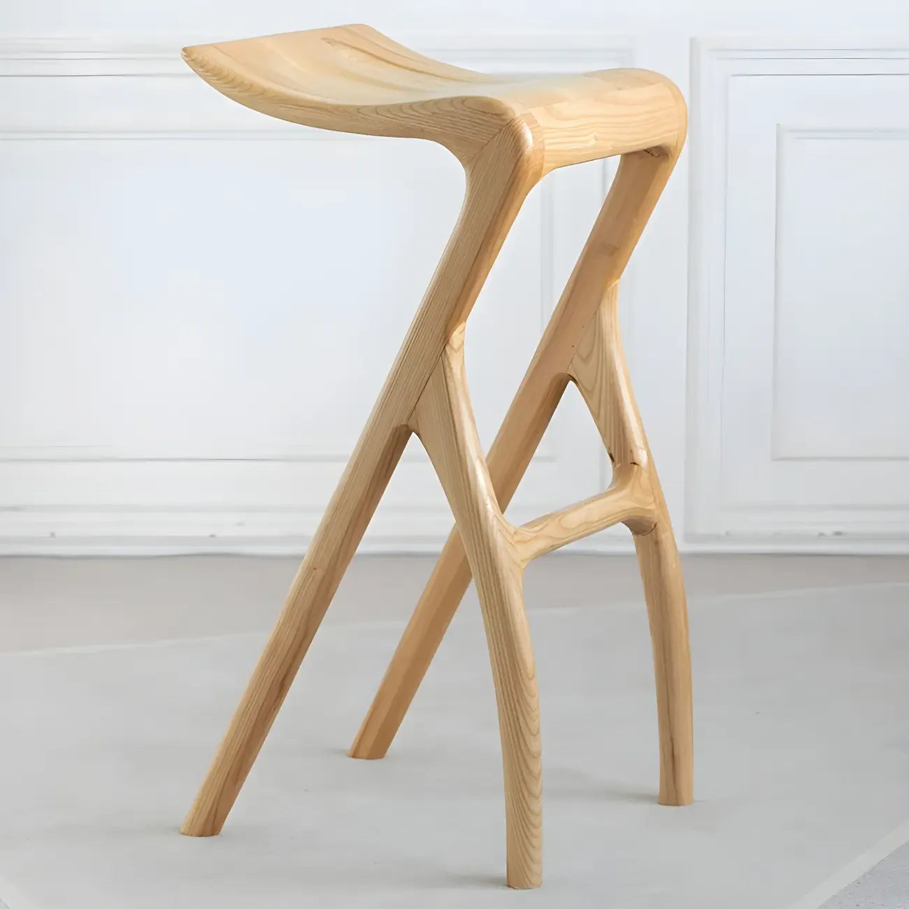 Tabourets de bar minimalistes en bois, sans dossier, hauteur comptoir