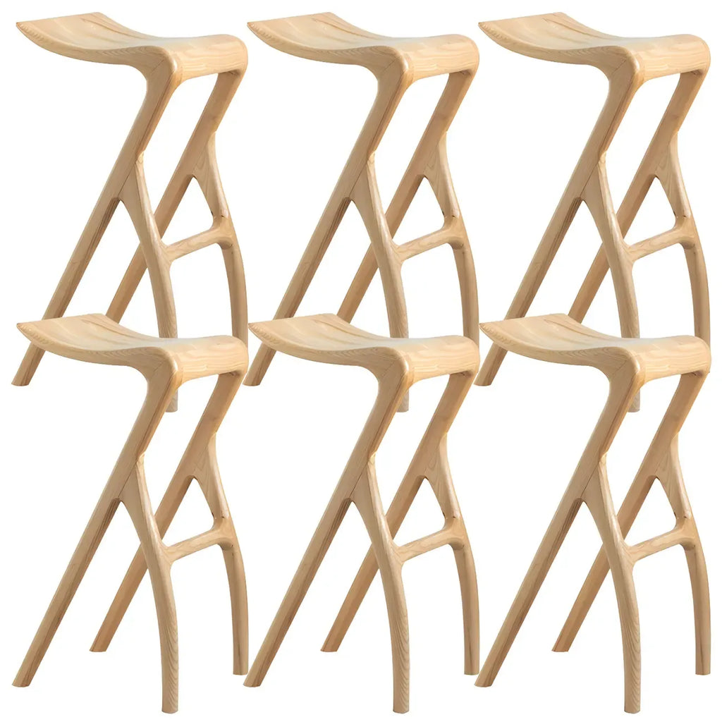 Tabourets de bar minimalistes en bois, sans dossier, hauteur comptoir