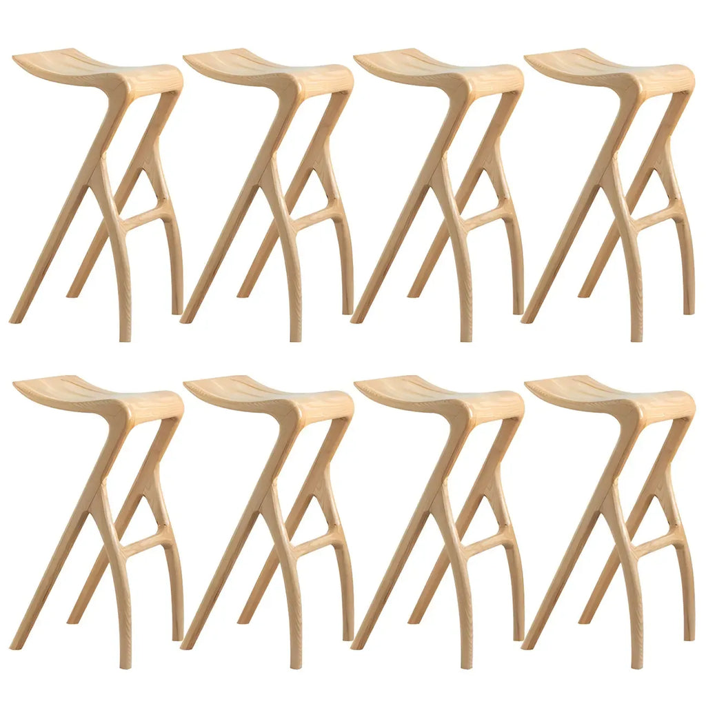 Tabourets de bar minimalistes en bois, sans dossier, hauteur comptoir