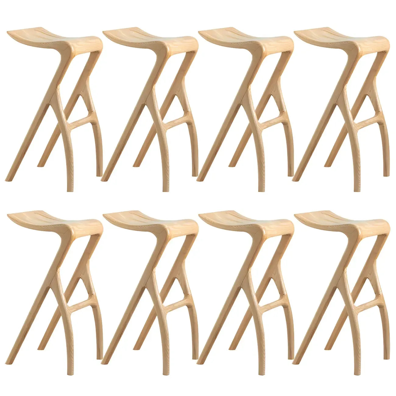 Tabourets de bar minimalistes en bois, sans dossier, hauteur comptoir