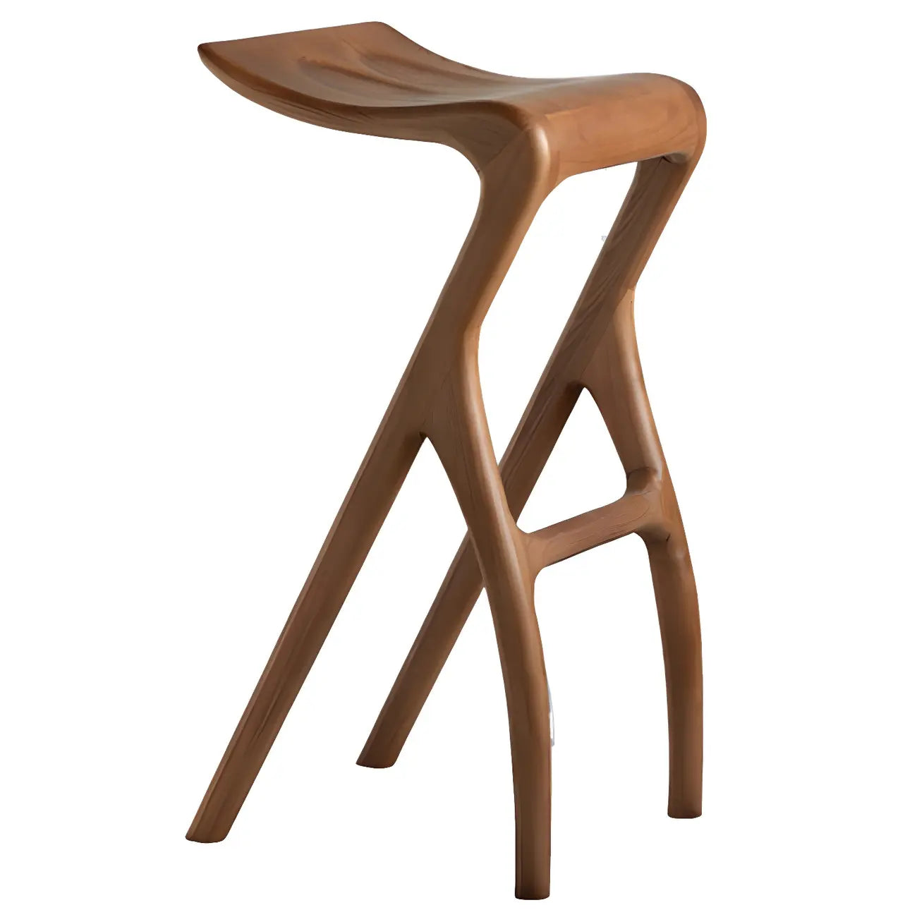 Tabourets de bar minimalistes en bois, sans dossier, hauteur comptoir