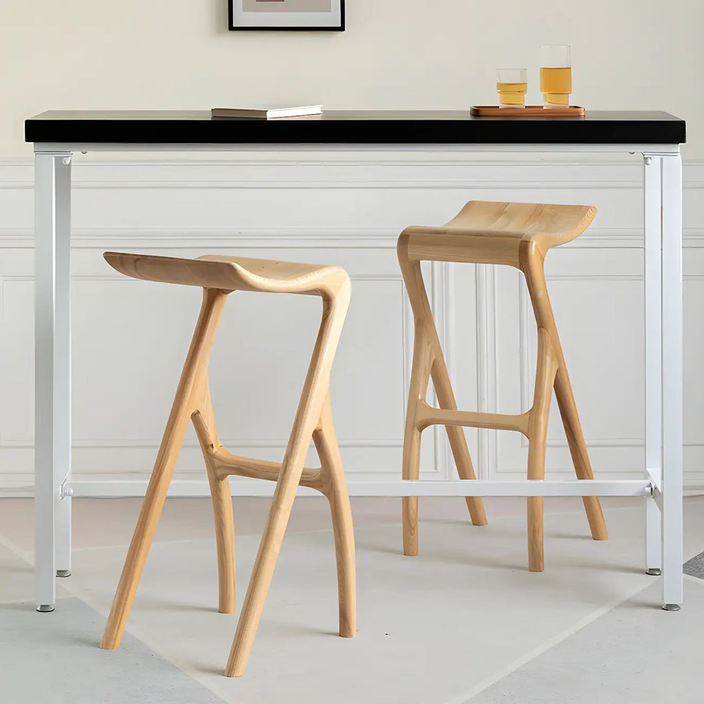 Tabourets de bar minimalistes en bois, sans dossier, hauteur comptoir