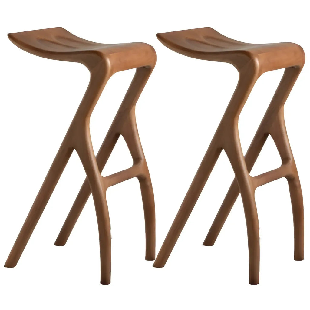 Tabourets de bar minimalistes en bois, sans dossier, hauteur comptoir