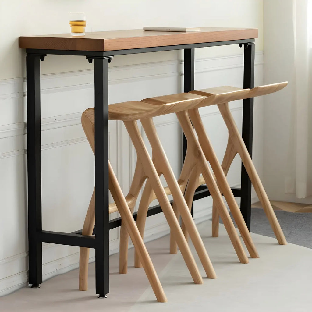 Tabourets de bar minimalistes en bois, sans dossier, hauteur comptoir