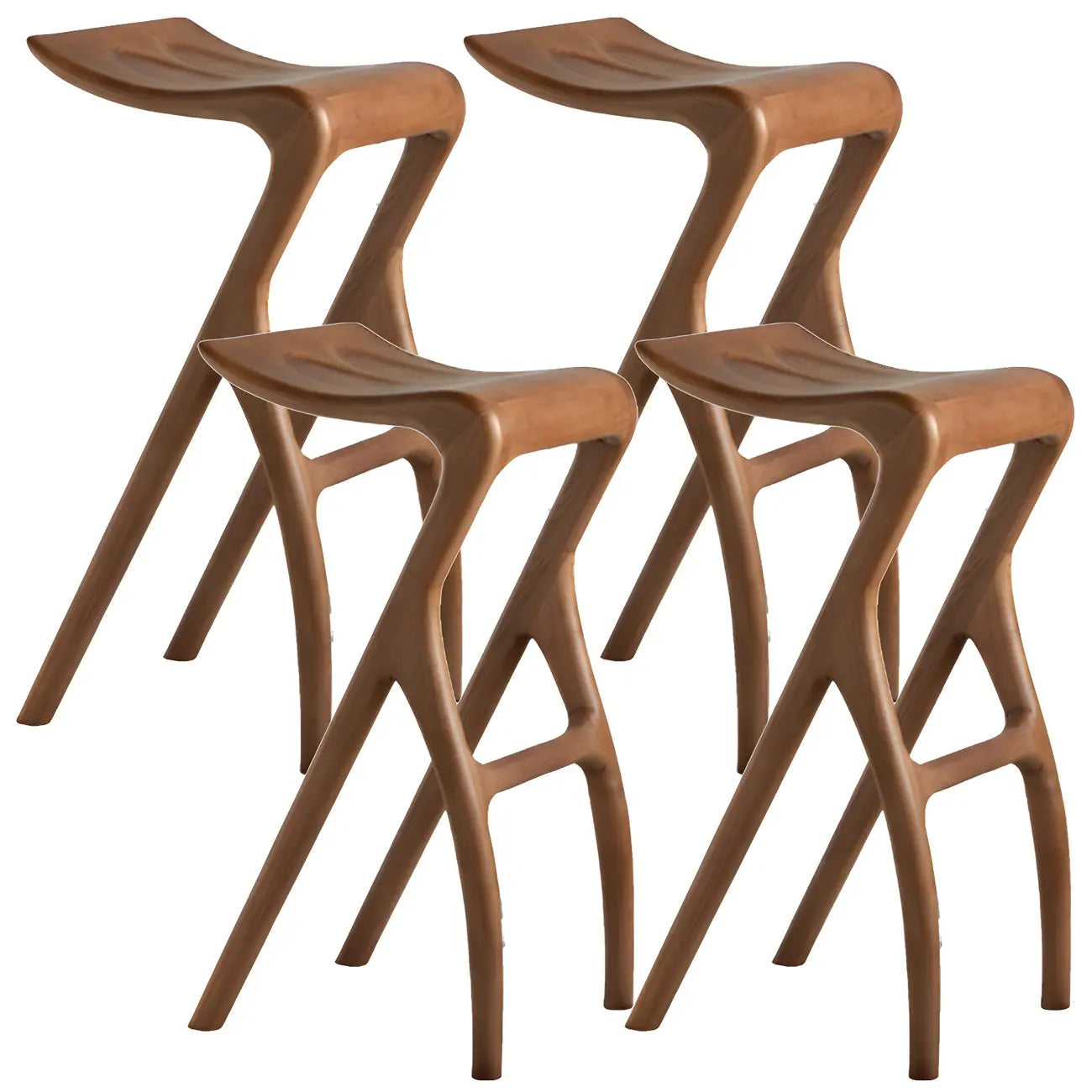 Tabourets de bar minimalistes en bois, sans dossier, hauteur comptoir