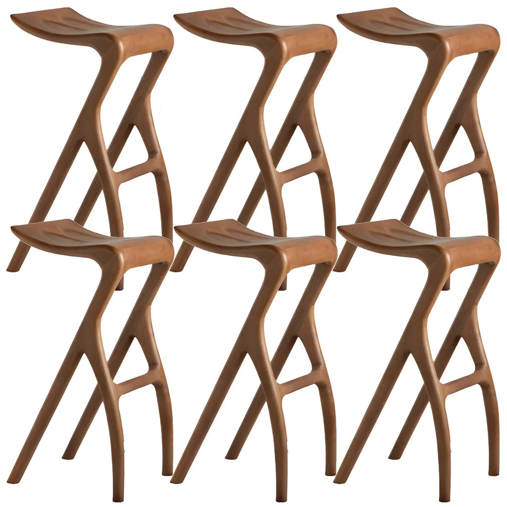 Tabourets de bar minimalistes en bois, sans dossier, hauteur comptoir