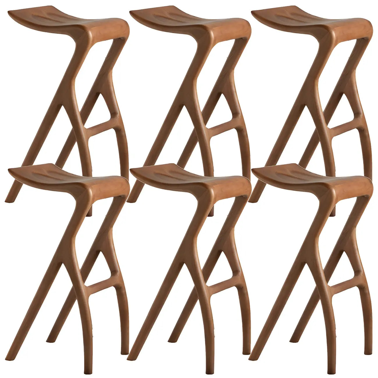 Tabourets de bar minimalistes en bois, sans dossier, hauteur comptoir