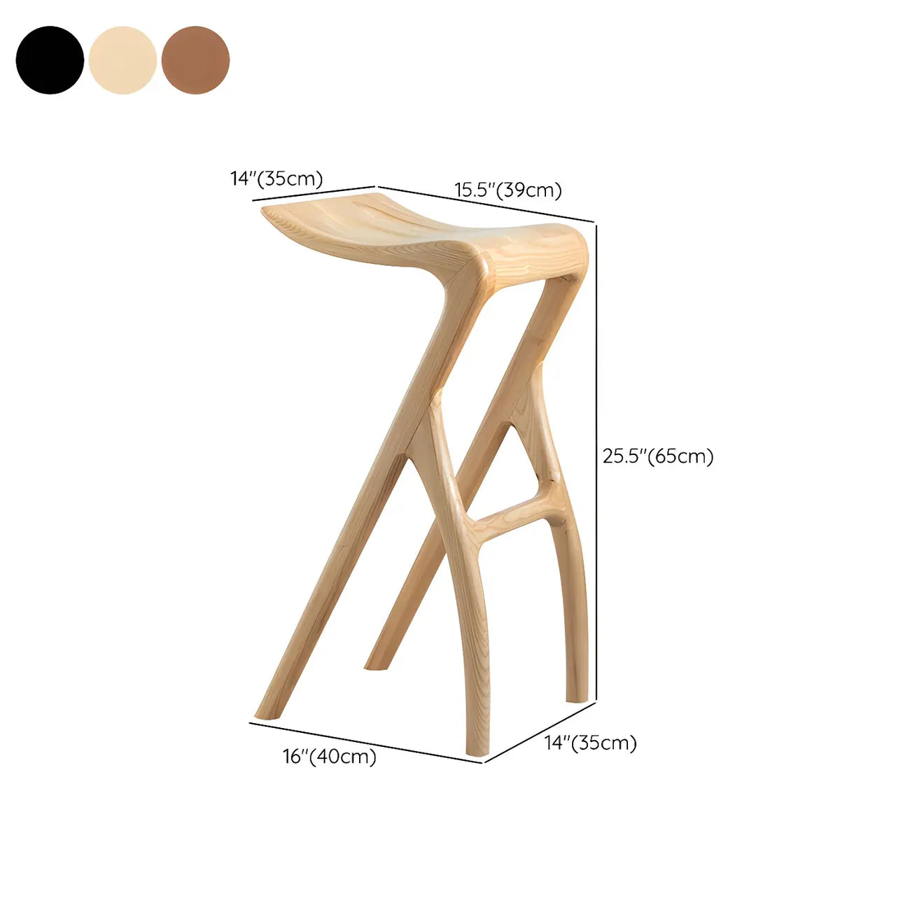 Tabourets de bar minimalistes en bois, sans dossier, hauteur comptoir