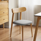 Chaise de salle à manger moderne en cuir sans accoudoirs et dossier bas