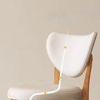 Chaise de salle à manger moderne sans accoudoirs à oreilles en similicuir