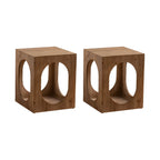 Table d'appoint élégante en bois géométrique