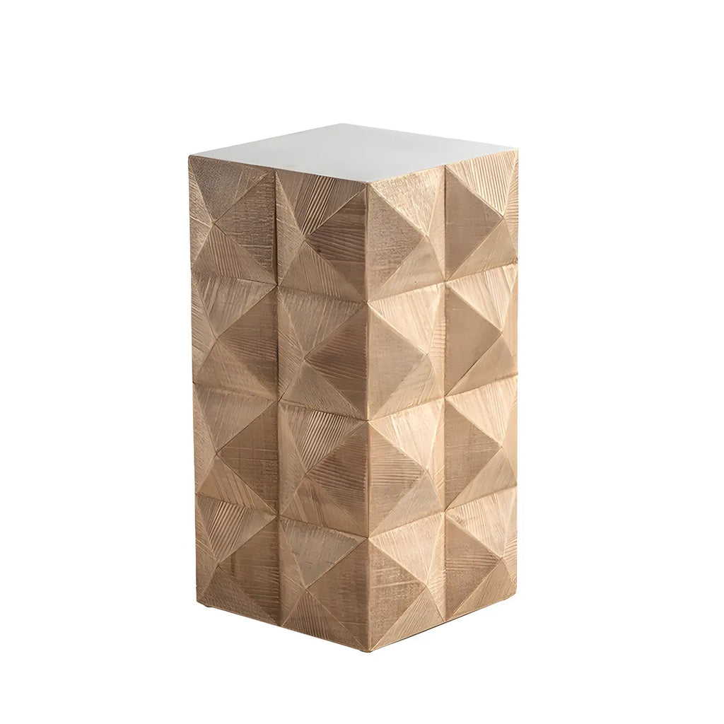 Table d'appoint élégante en bois géométrique