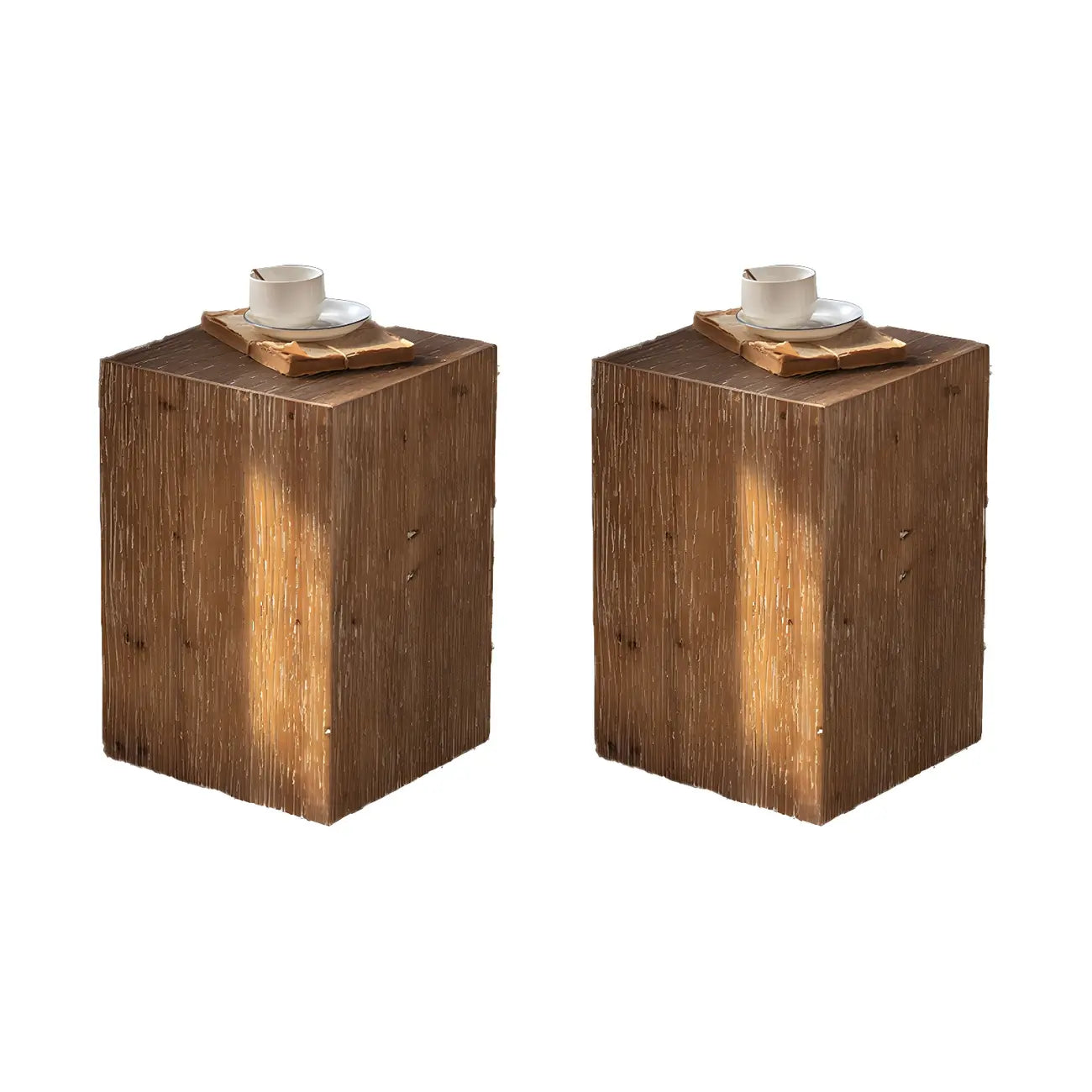 Table d'appoint élégante en bois géométrique