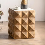 Table d'appoint élégante en bois géométrique