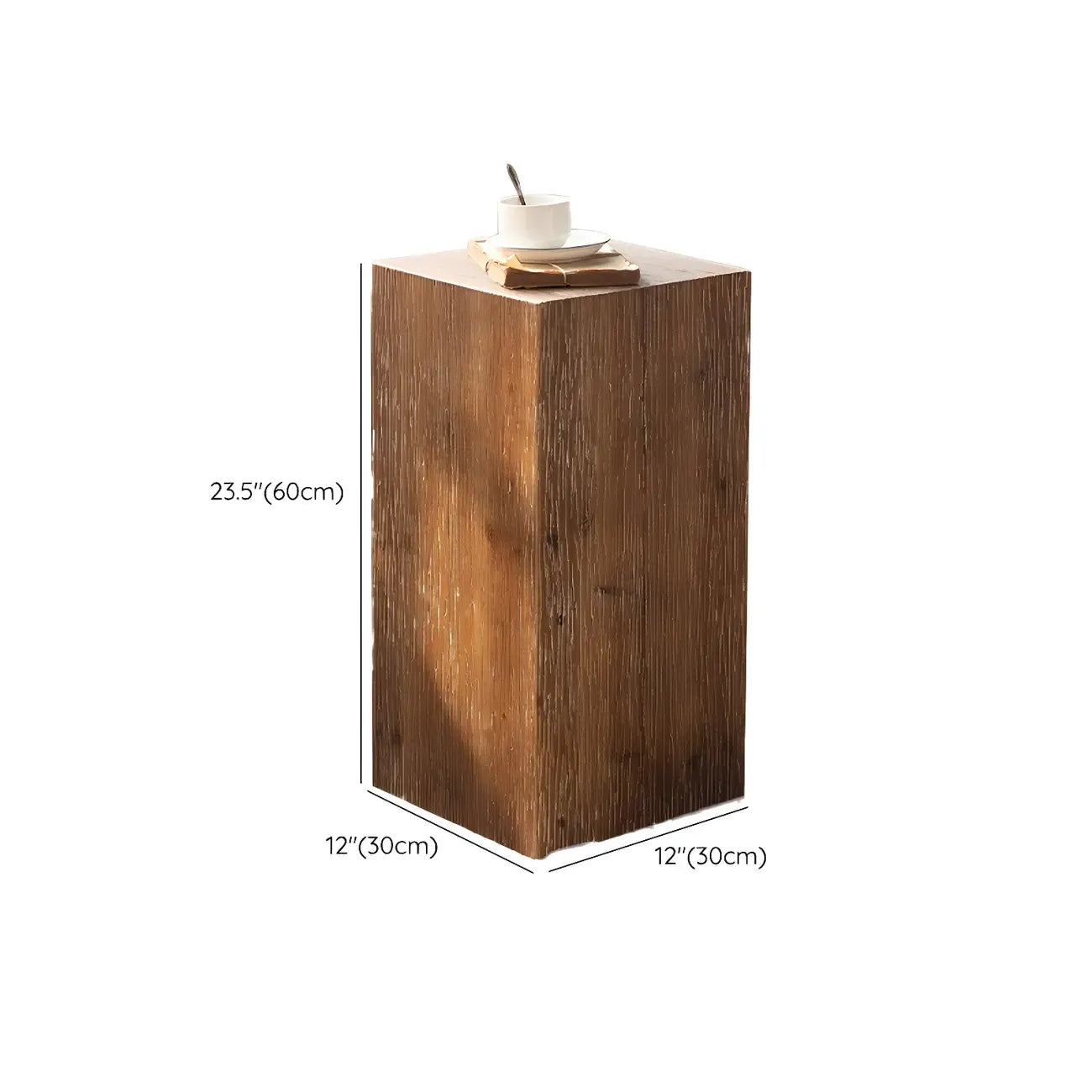 Table d'appoint élégante en bois géométrique