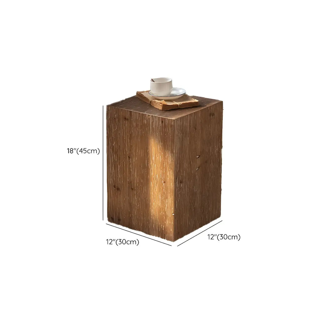 Table d'appoint élégante en bois géométrique
