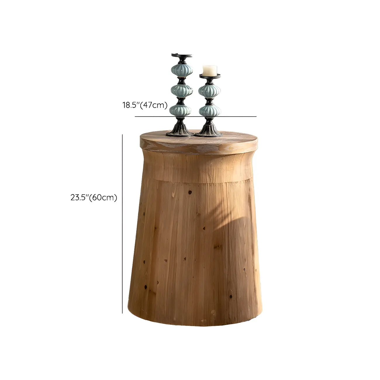Table d'appoint élégante en bois géométrique