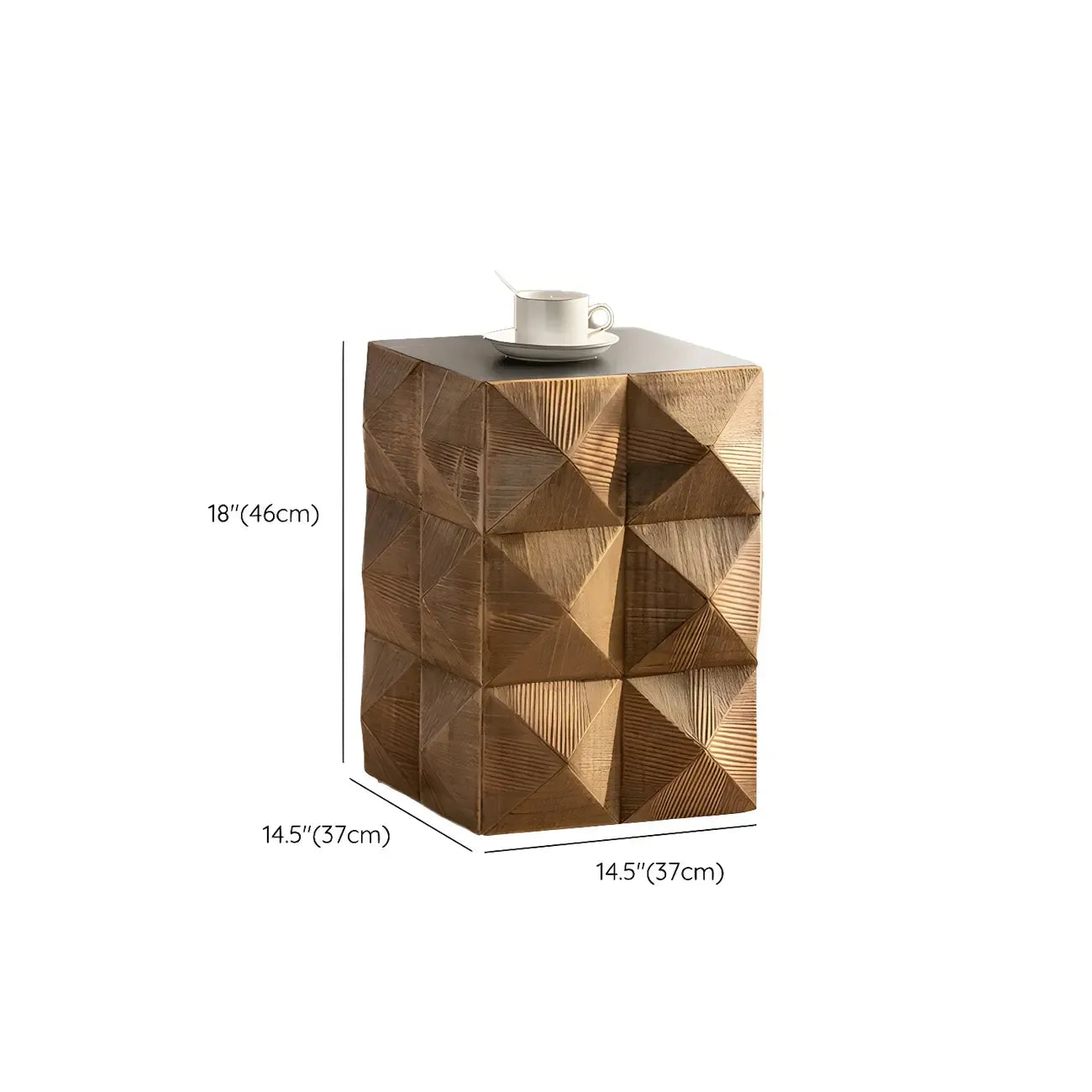 Table d'appoint élégante en bois géométrique