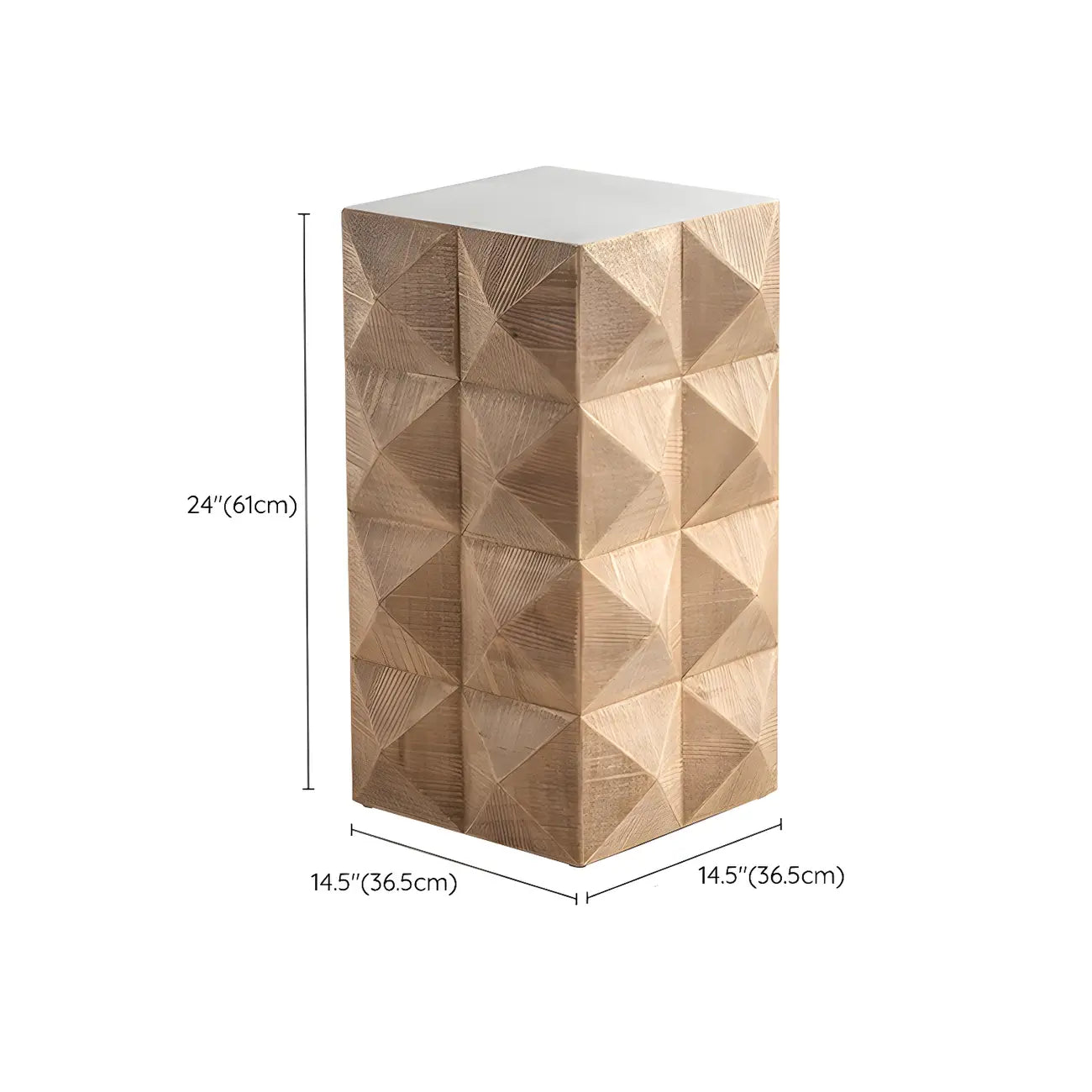 Table d'appoint élégante en bois géométrique