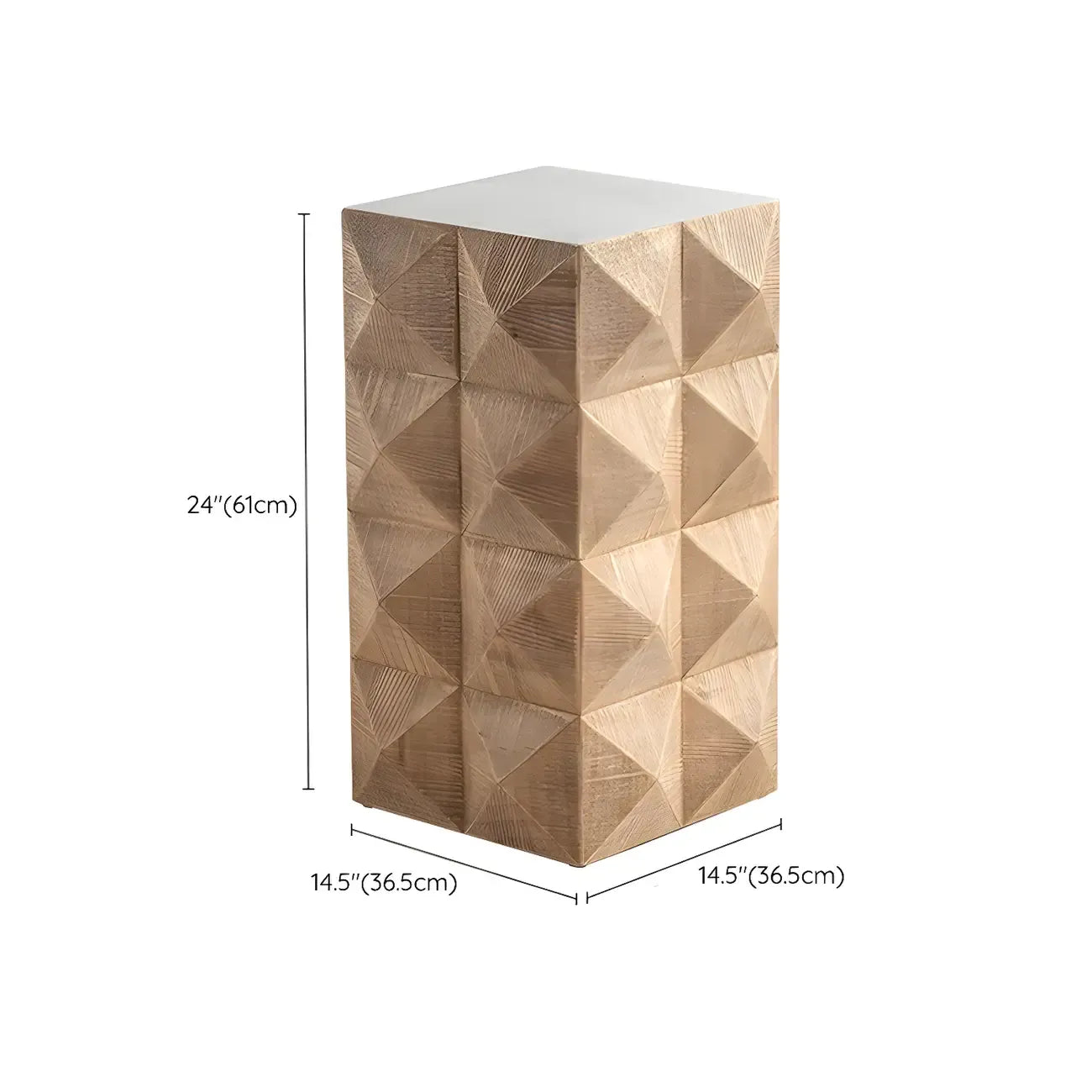 Table d'appoint élégante en bois géométrique