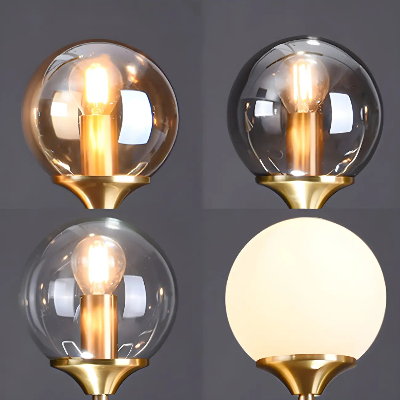 Îlot de cuisine moderne avec lustre globe en verre doré