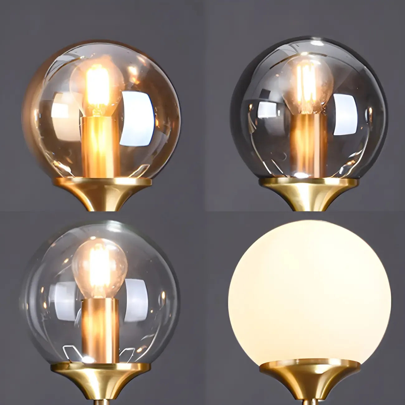 Îlot de cuisine moderne avec lustre globe en verre doré