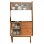 vaisselier en bois brun avec portes vitrées