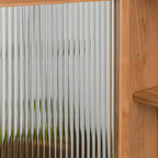 vaisselier en bois brun avec portes vitrées