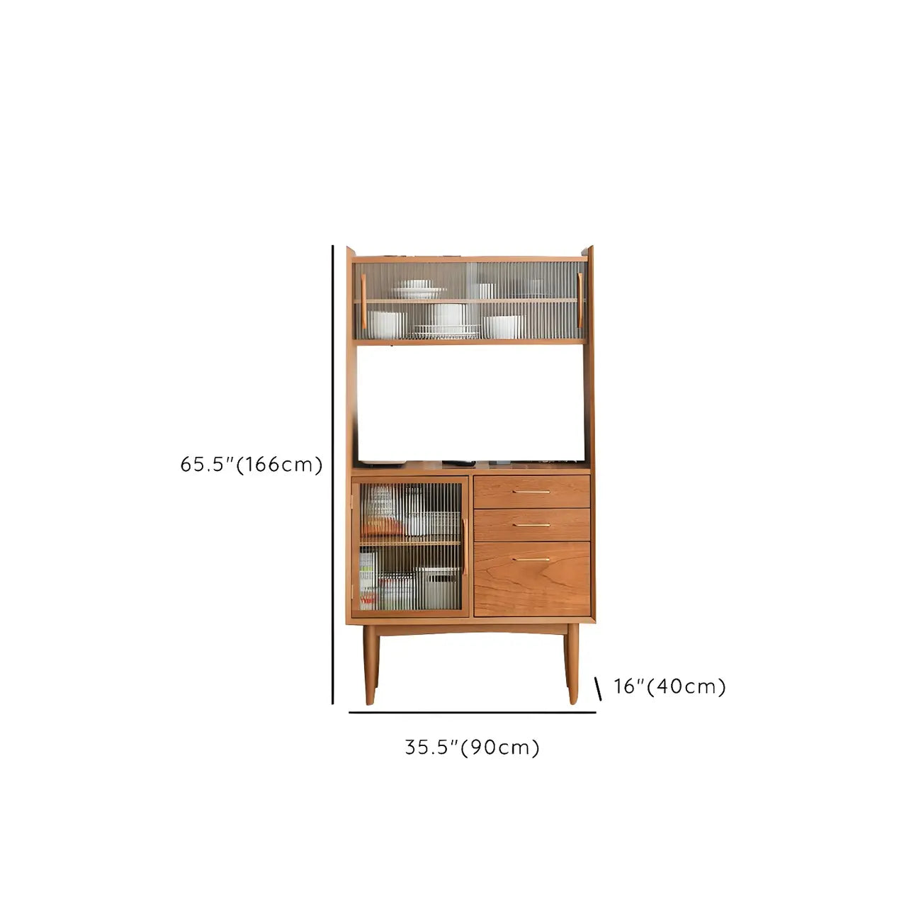 vaisselier en bois brun avec portes vitrées