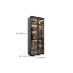 Vitrine en bois noir avec portes vitrées et éclairage intégré