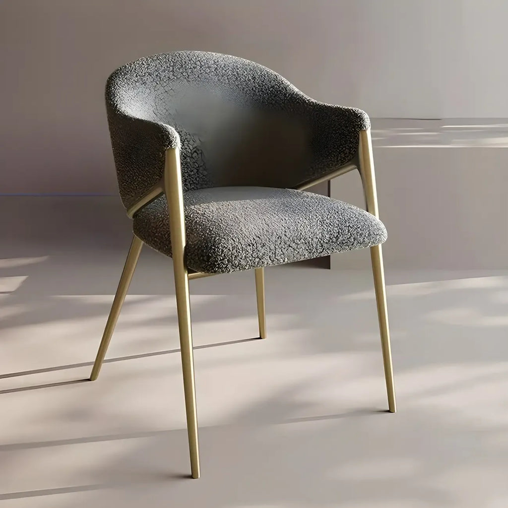 Ensemble de 2 chaises de salle à manger blanches contemporaines en sherpa à dossier bas