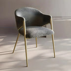 Ensemble de 2 chaises de salle à manger blanches contemporaines en sherpa à dossier bas