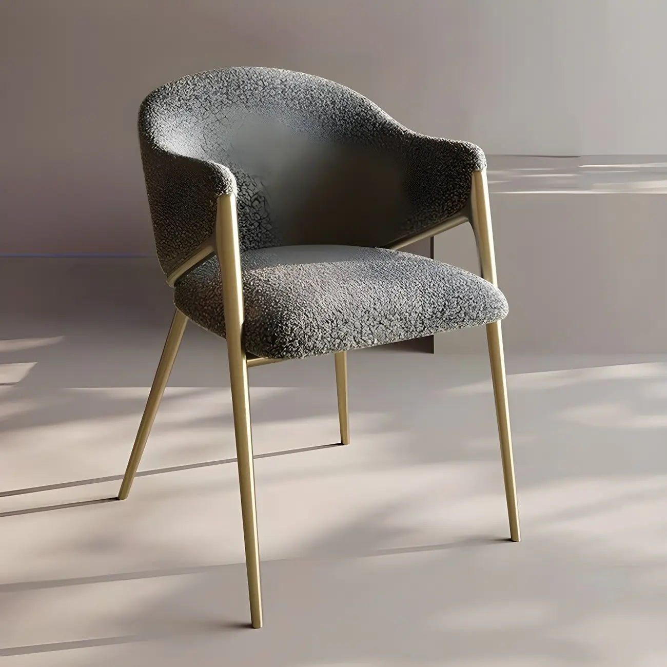 Ensemble de 2 chaises de salle à manger blanches contemporaines en sherpa à dossier bas