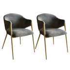 Ensemble de 2 chaises de salle à manger blanches contemporaines en sherpa à dossier bas