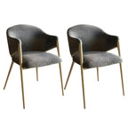 Ensemble de 2 chaises de salle à manger blanches contemporaines en sherpa à dossier bas