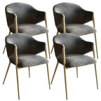 Ensemble de 2 chaises de salle à manger blanches contemporaines en sherpa à dossier bas