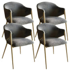 Ensemble de 2 chaises de salle à manger blanches contemporaines en sherpa à dossier bas