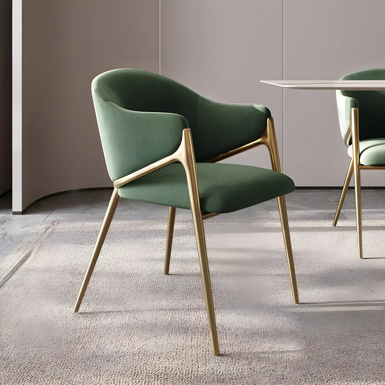 Ensemble de 2 chaises de salle à manger blanches contemporaines en sherpa à dossier bas