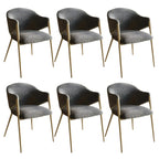 Ensemble de 2 chaises de salle à manger blanches contemporaines en sherpa à dossier bas