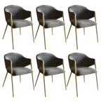Ensemble de 2 chaises de salle à manger blanches contemporaines en sherpa à dossier bas